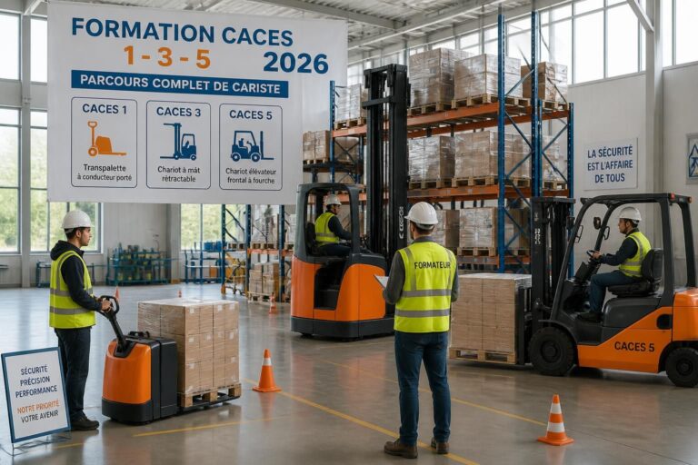 découvrez notre formation caces 1, 3 et 5 en 2026 : le parcours complet pour devenir cariste qualifié, maîtrisez la conduite des engins en toute sécurité.