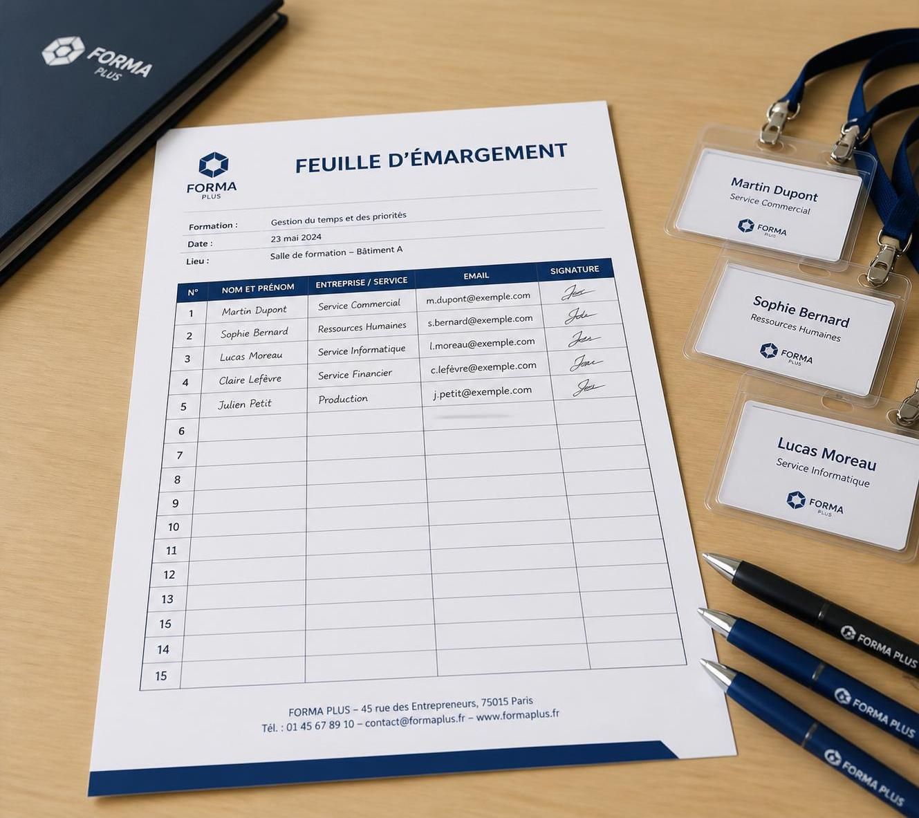 téléchargez gratuitement votre modèle de feuille d'émargement de formation 2026, facile à utiliser et conforme aux normes pour assurer le suivi efficace de vos sessions de formation.